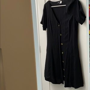 Black button up dress